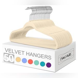 50 pack slim ivory velvet hangers
